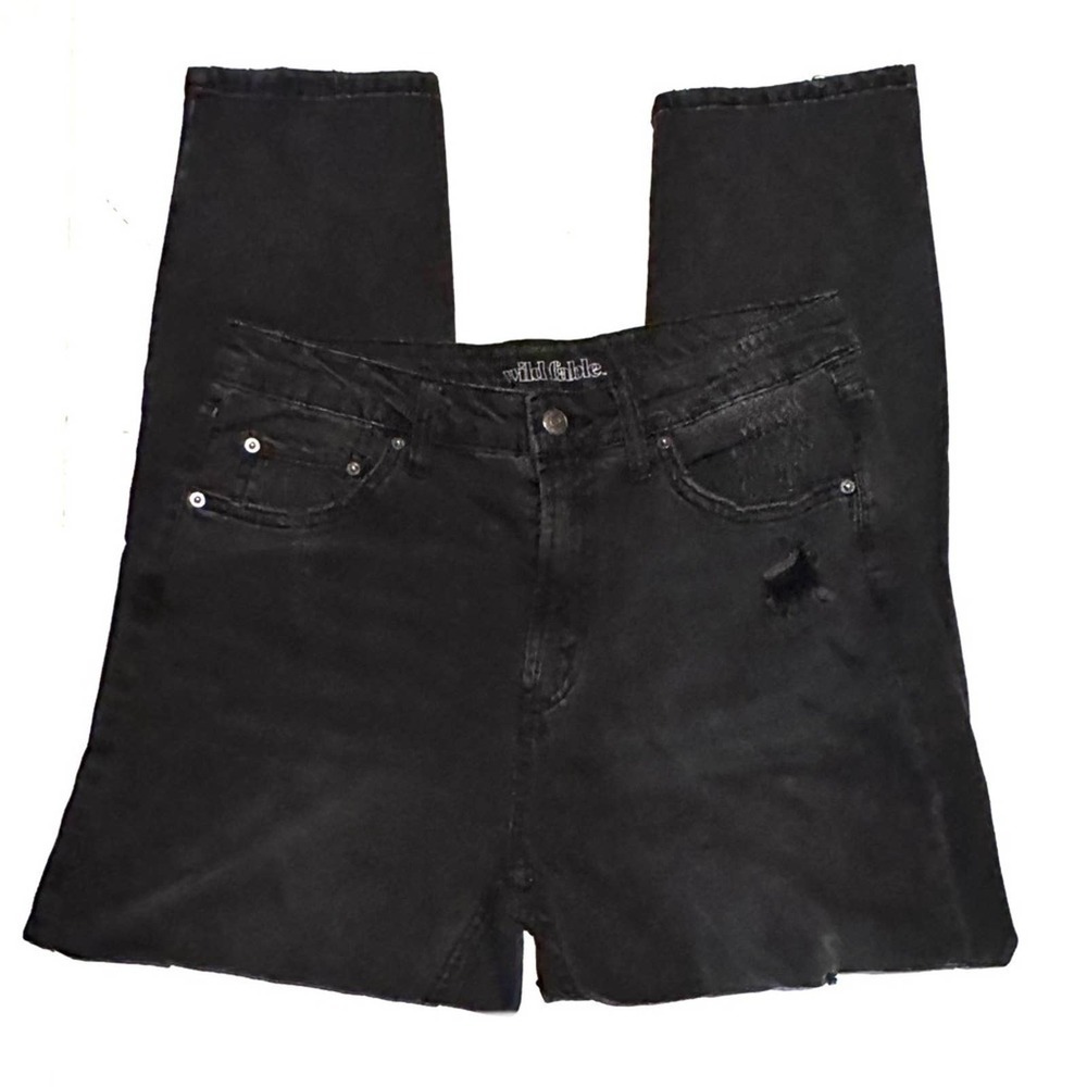 Wild Fable Distressed Charcoal Black Wash Skinny Denim Jeans Women's 0